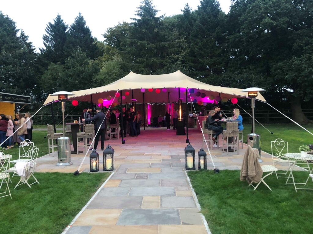 stretch tent hire for garden parties