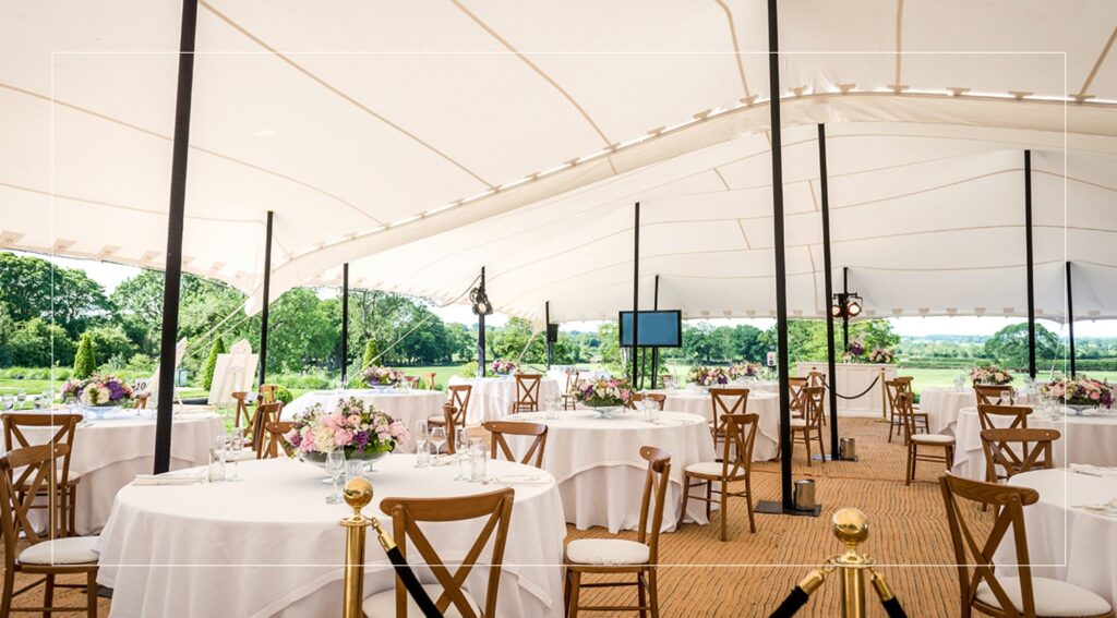 white stretch tent hire