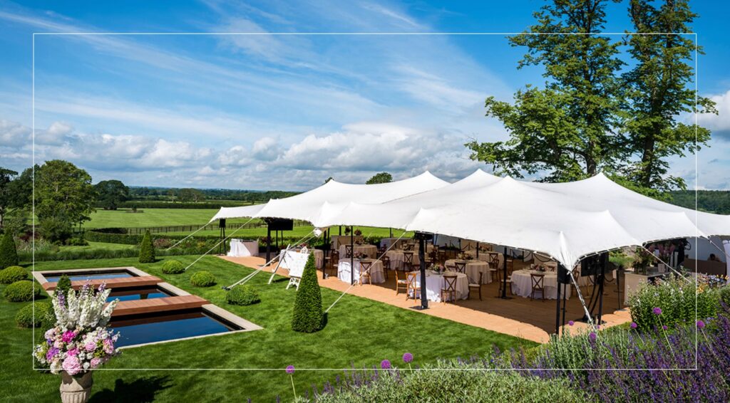 White stretch tent